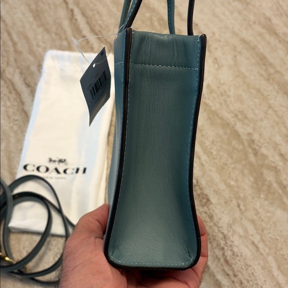 Coach Glove Tanned Mini Cashin Tote/Crossbody Bag in Beautiful Sage Leather - Picture 4 of 11